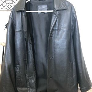 Vintage Coach Black Leather Jacket Coat Oversized